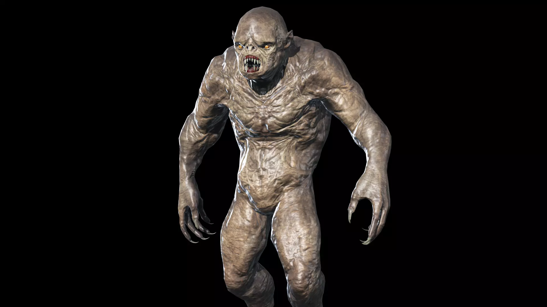 Hump Monster Low-poly 3D model_0