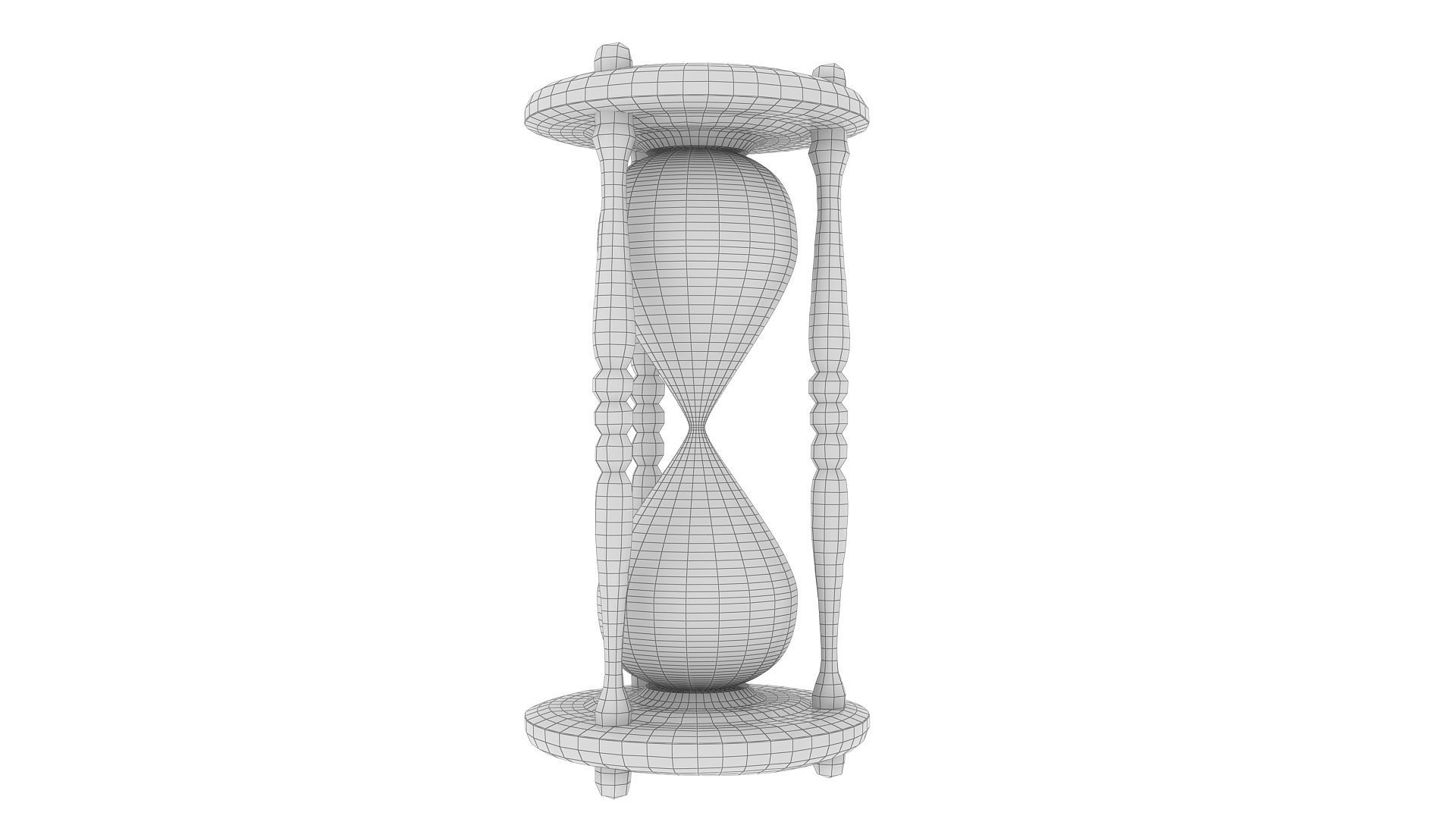 Antique Wood Hourglass Timer  - Sand Clock 3D model_10