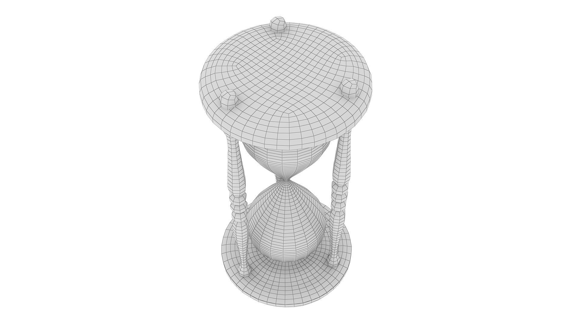 Antique Wood Hourglass Timer  - Sand Clock 3D model_11