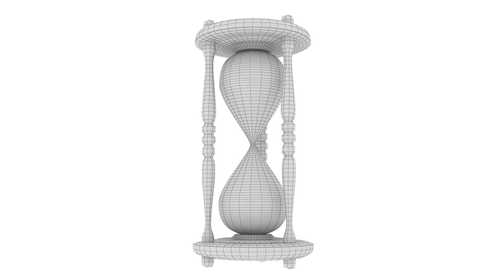 Antique Wood Hourglass Timer  - Sand Clock 3D model_9