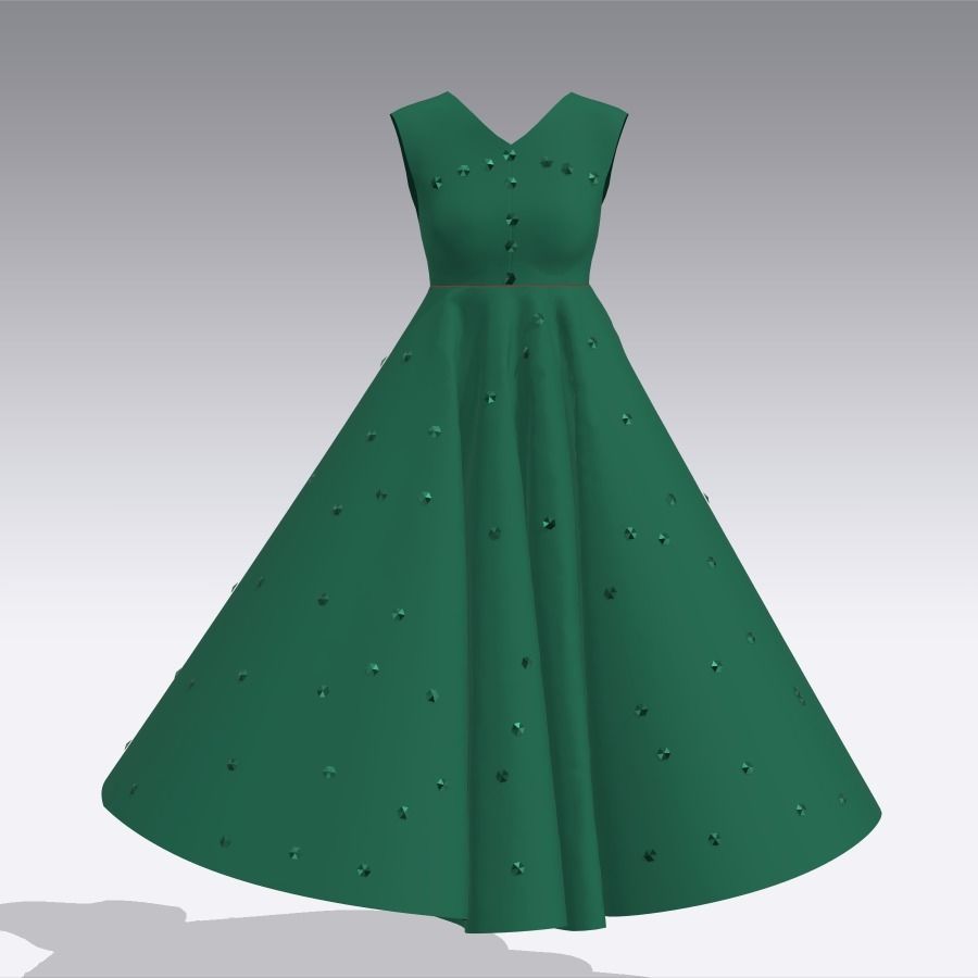 spring dresses  3D print model_6