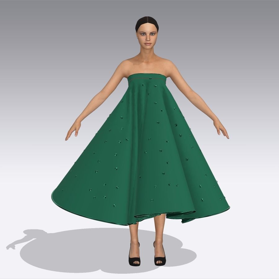 spring dresses  3D print model_5