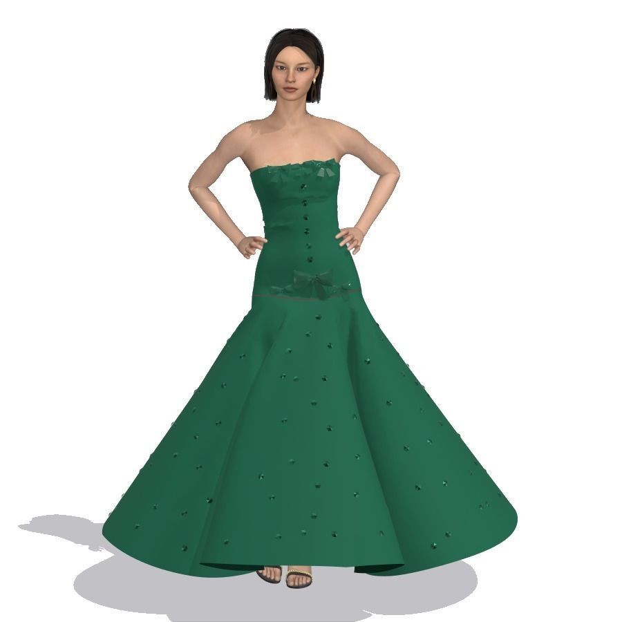 spring dresses  3D print model_2