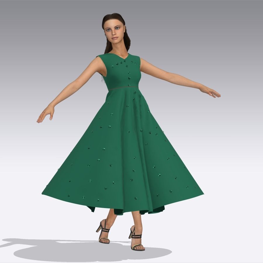 spring dresses  3D print model_10