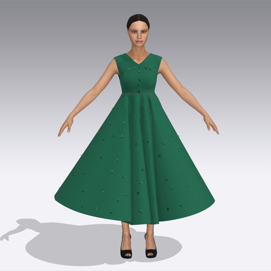 spring dresses  3D print model_1