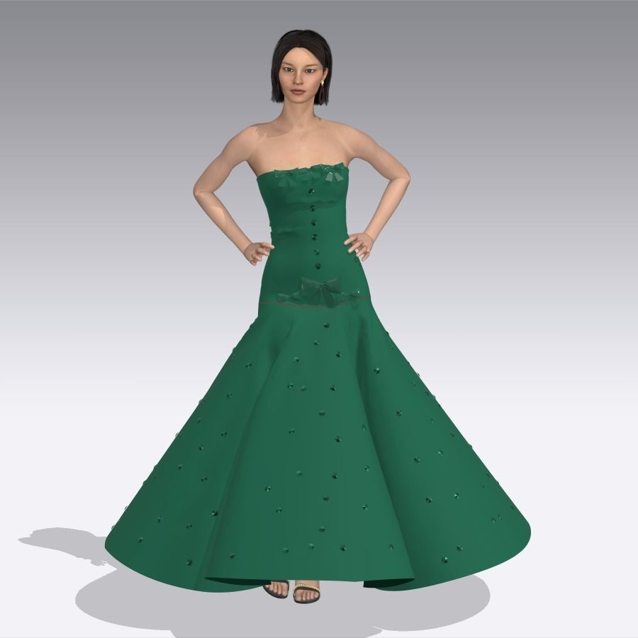 spring dresses  3D print model_7