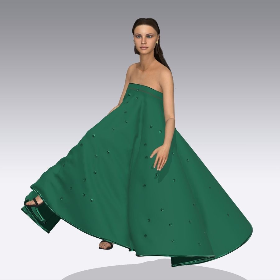 spring dresses  3D print model_9