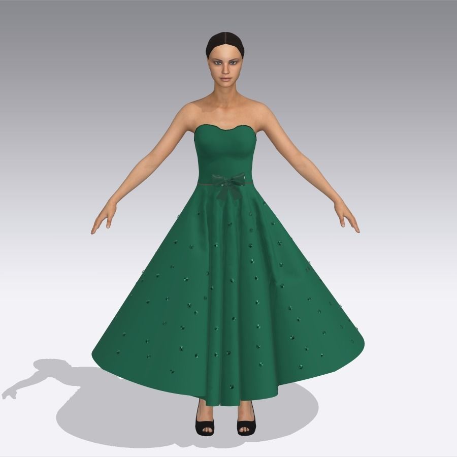 spring dresses  3D print model_4
