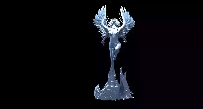 Alien rising statue