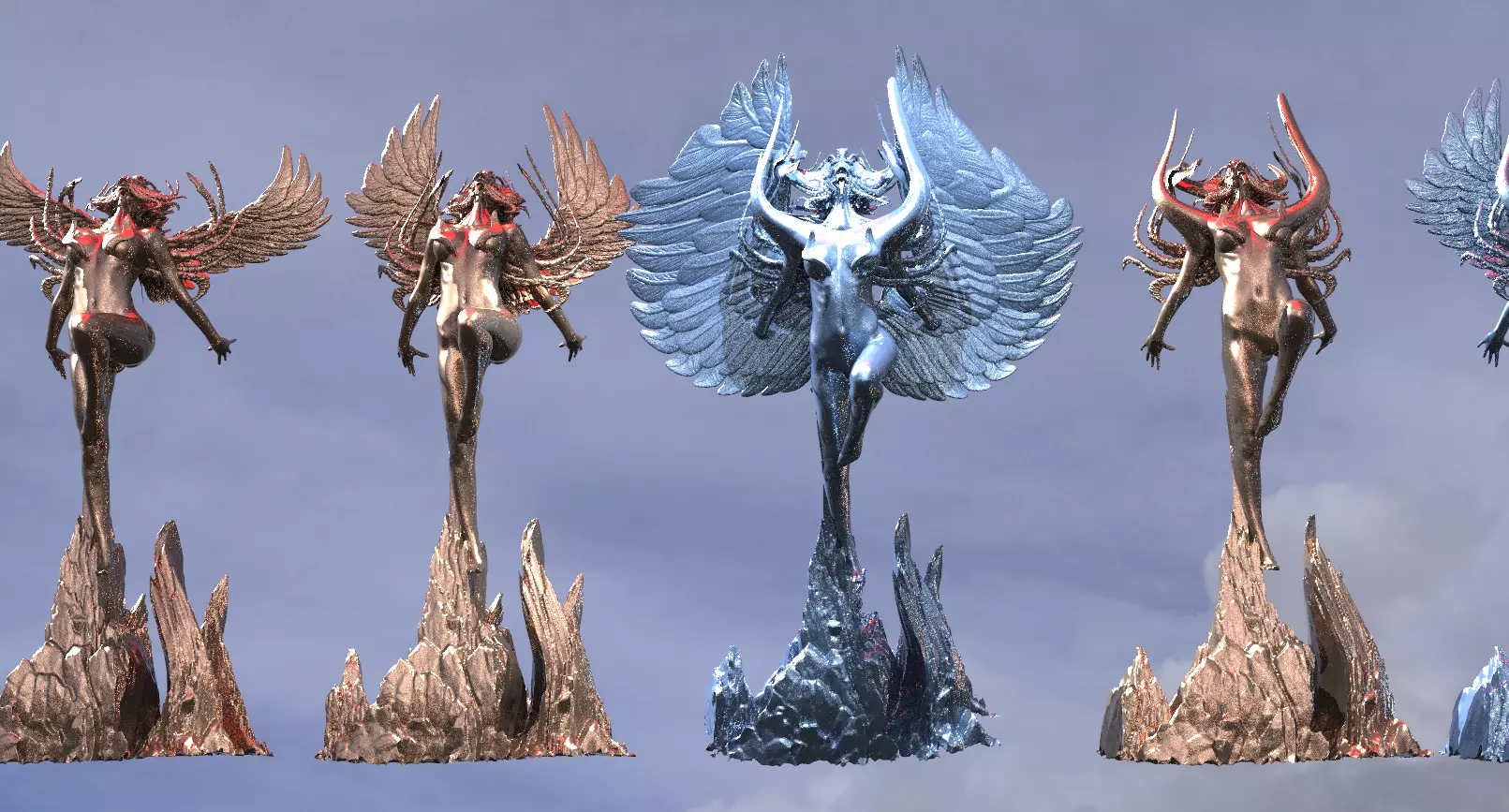 Lovecraftian Alien sculpture collection 1  3D model_0