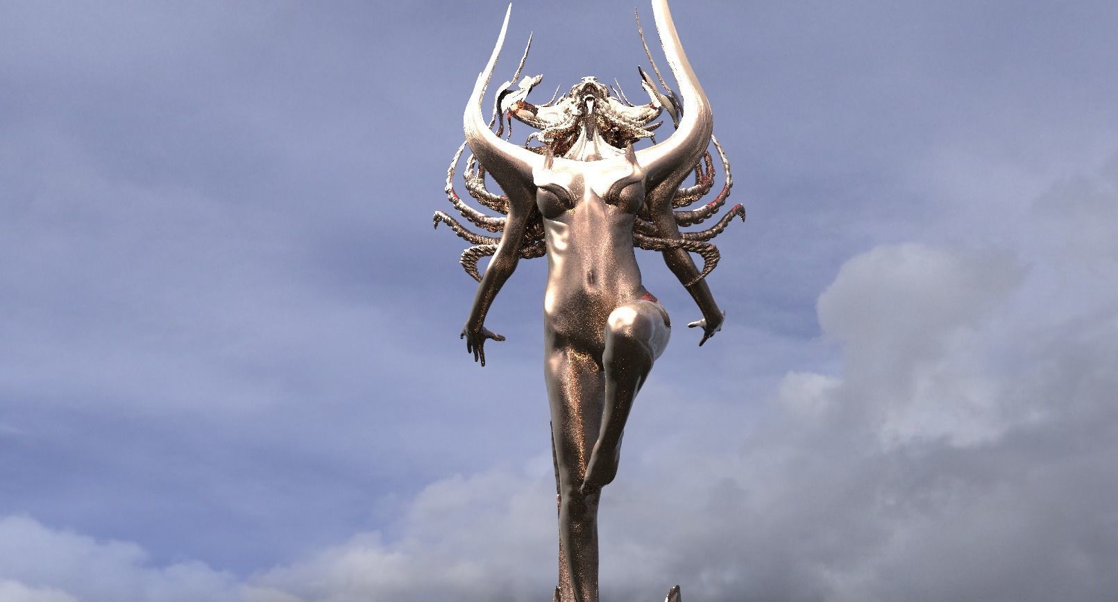Lovecraftian Alien sculpture collection 1  3D model_8