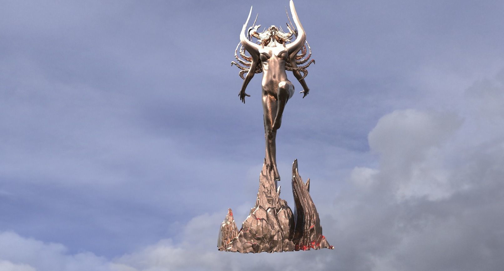 Lovecraftian Alien sculpture collection 1  3D model_9