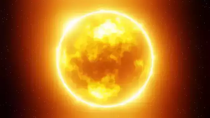 Realistic Glowing Sun - Procedural Low Poly 3D Model Low-poly 3D model