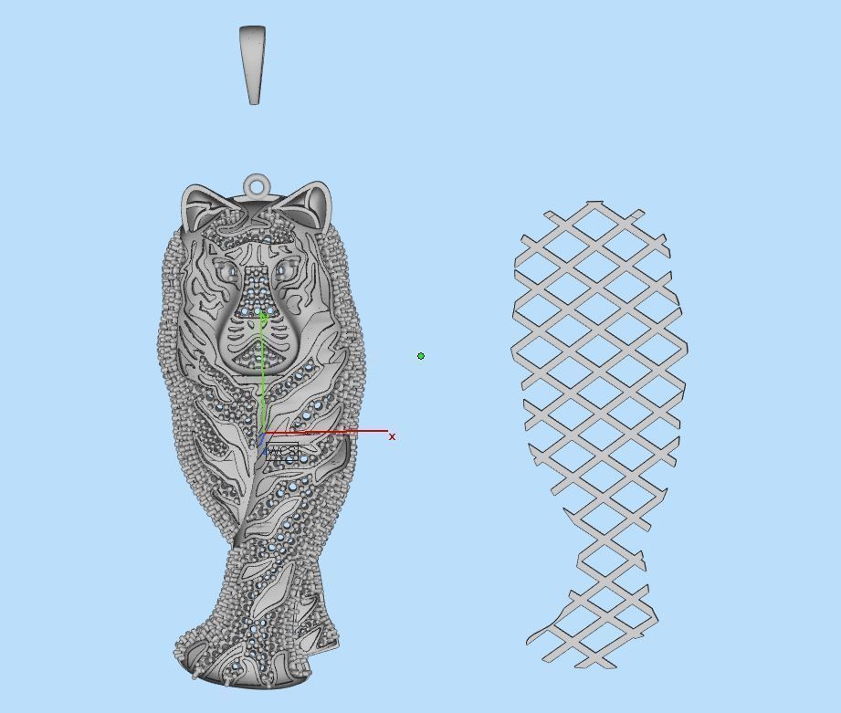 Tiger Pendant 3D print model_6