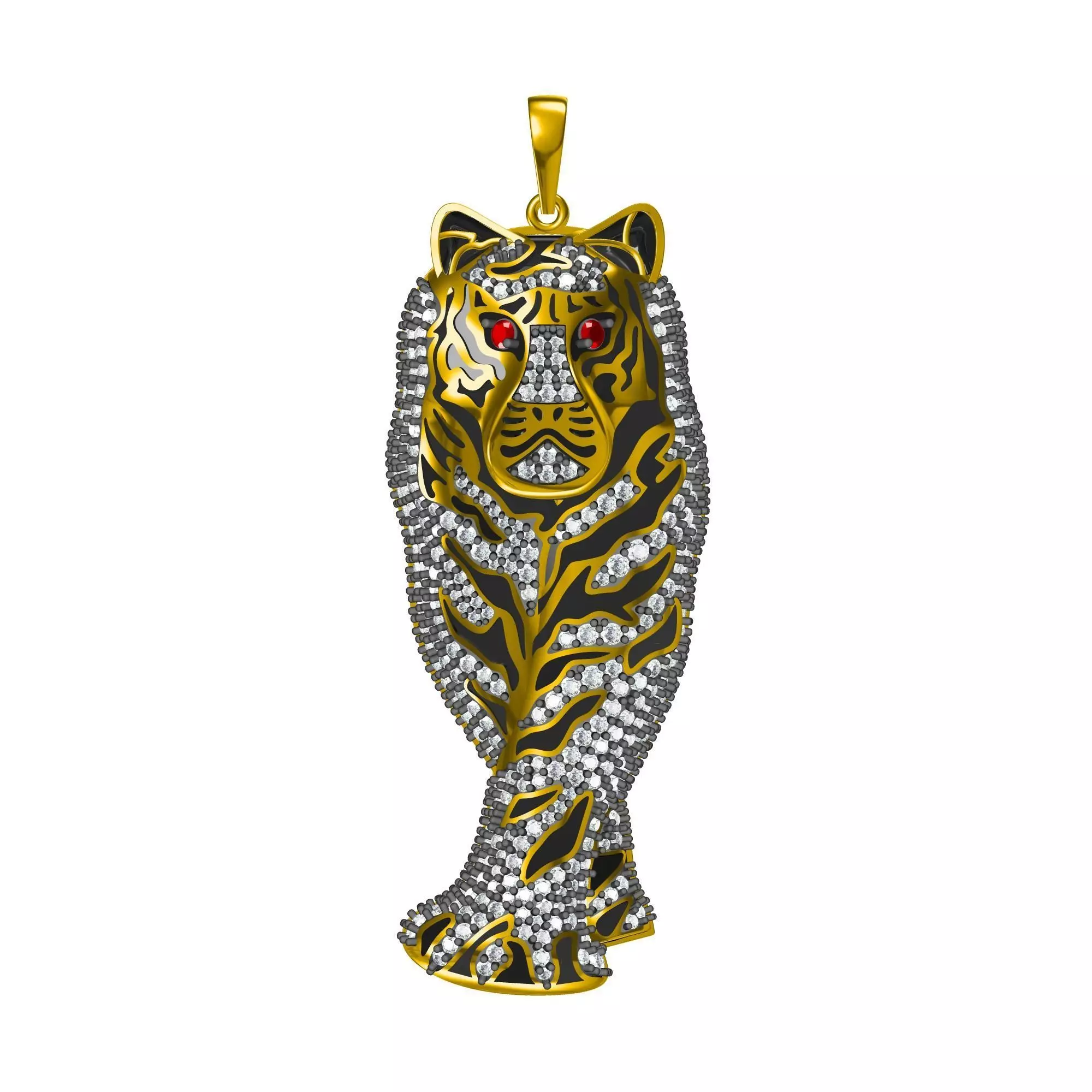 Tiger Pendant 3D print model_0