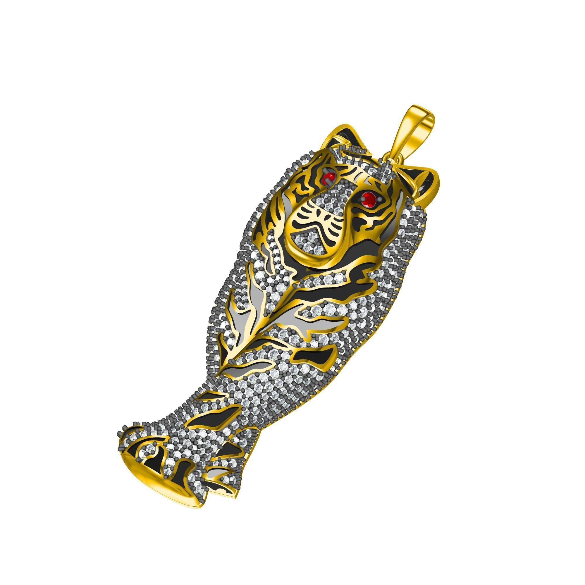 Tiger Pendant 3D print model_1