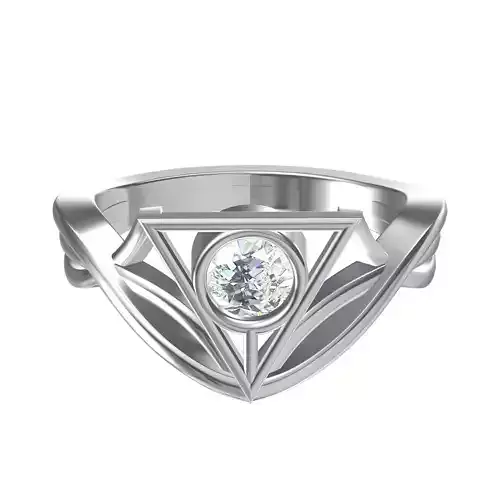 Solitaire Engagement Art Deco Ring
