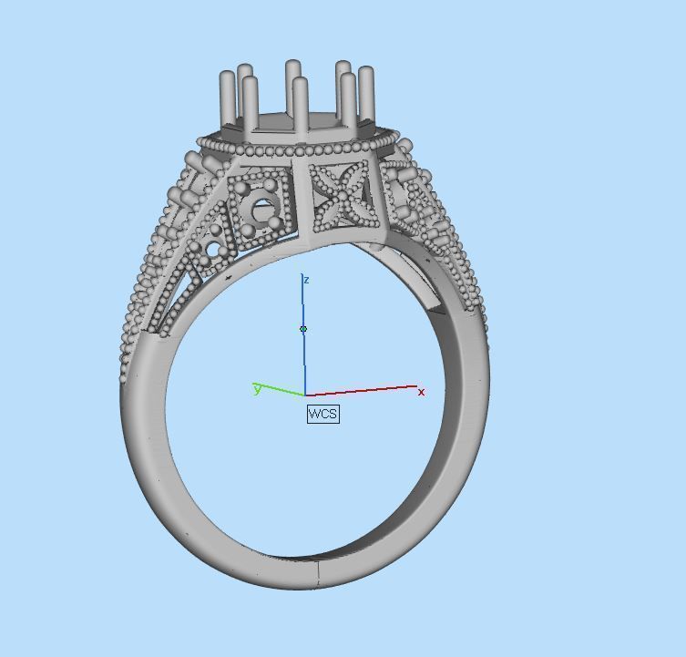 Solitaire Engagement Art Deco Ring 3D print model_7