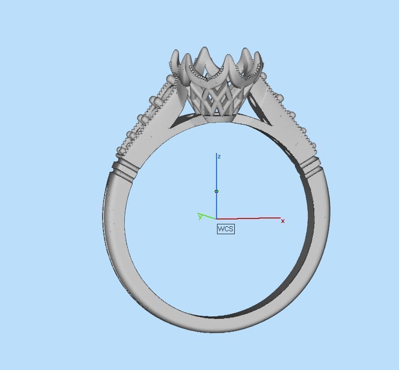 Solitaire Engagement Art Deco Ring 3D print model_8