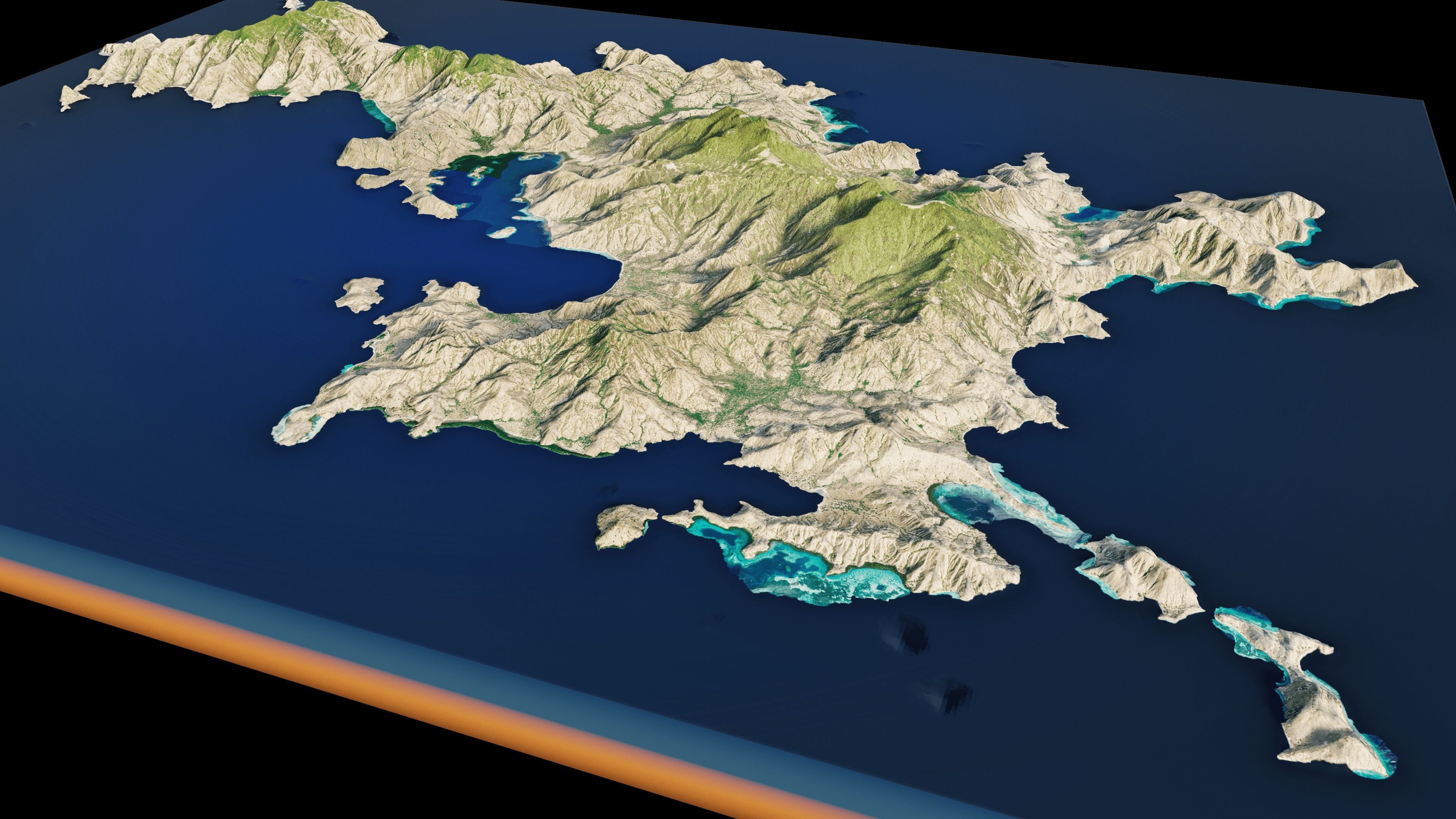 Komodo Island full 3d Terrain 3D model_5