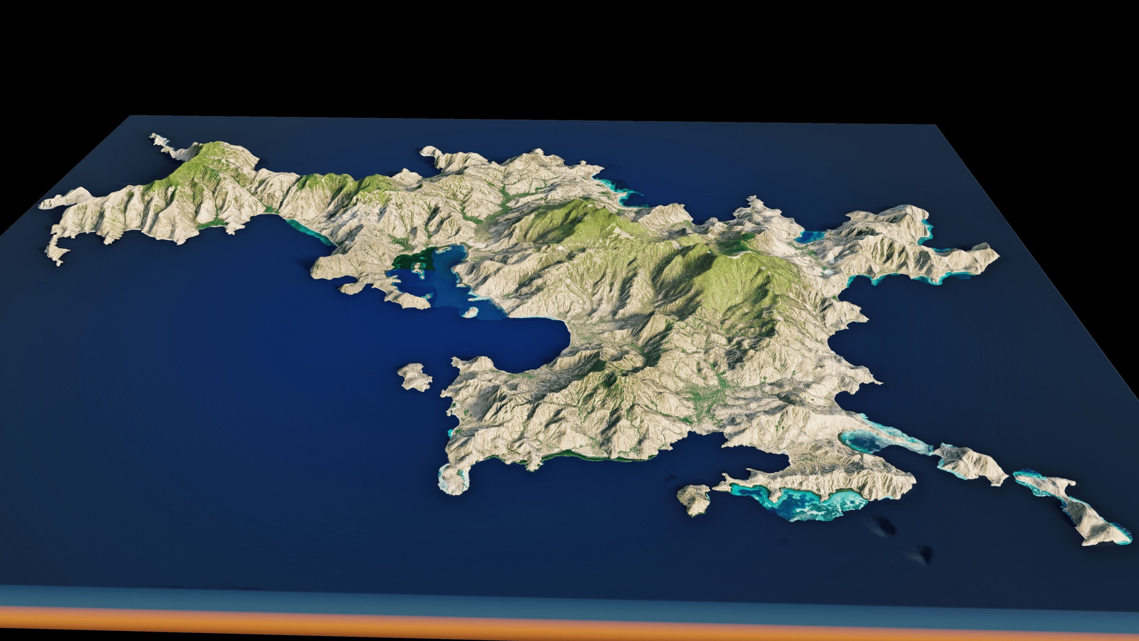 Komodo Island full 3d Terrain 3D model_1