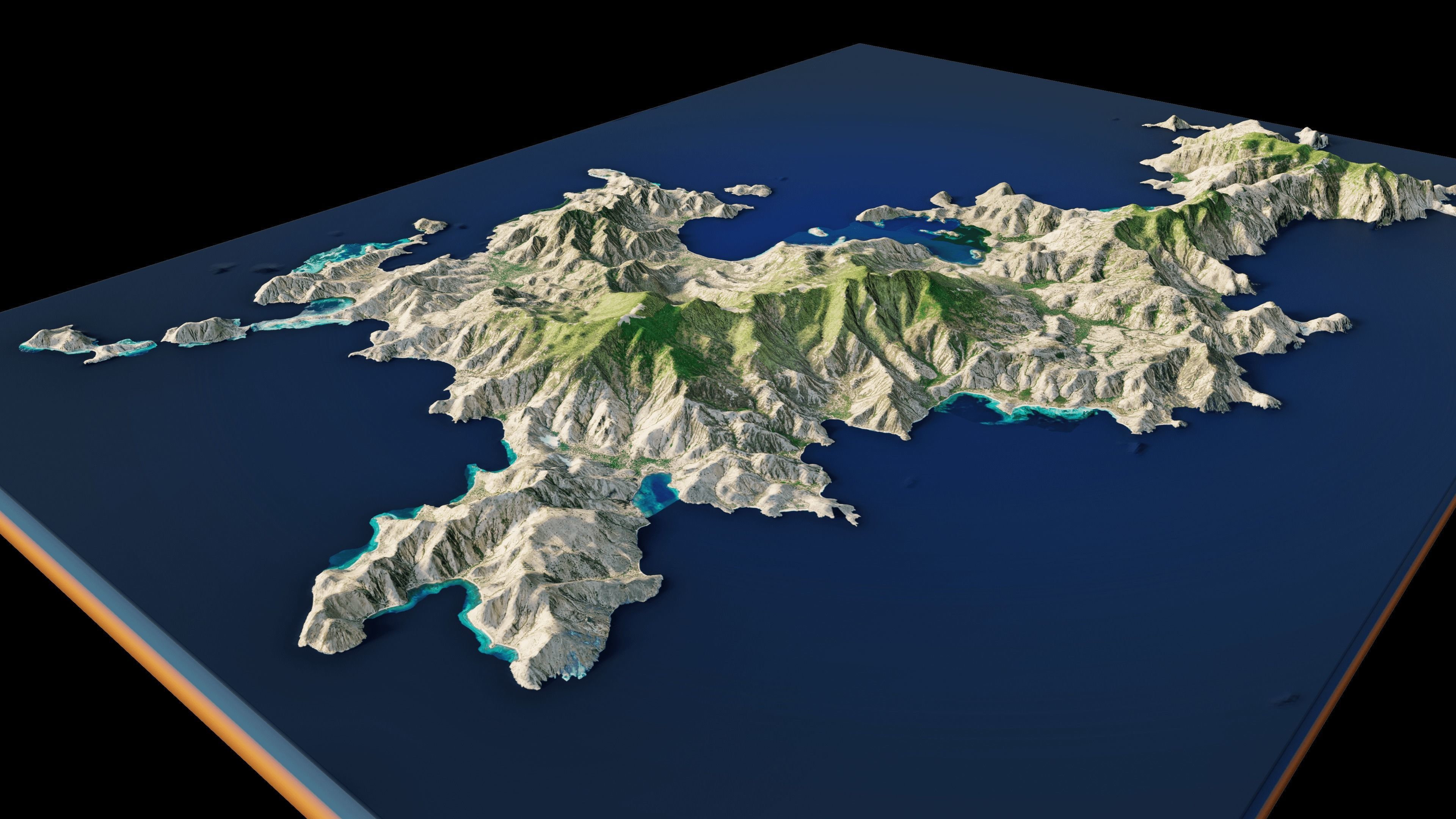 Komodo Island full 3d Terrain 3D model_3