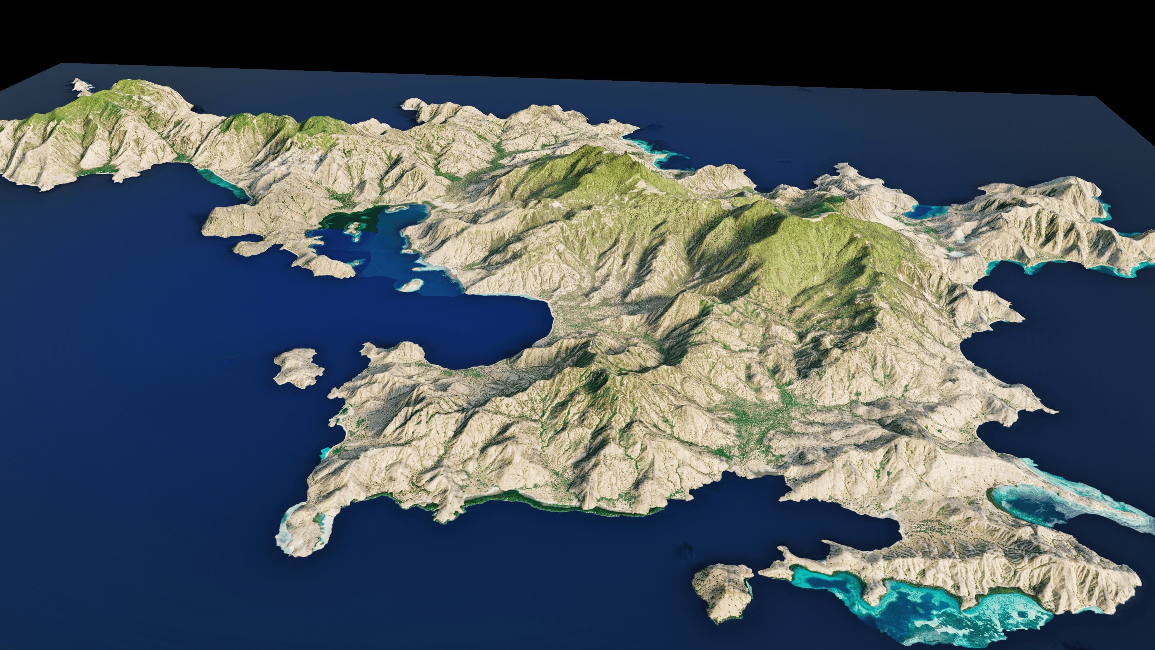 Komodo Island full 3d Terrain 3D model_4