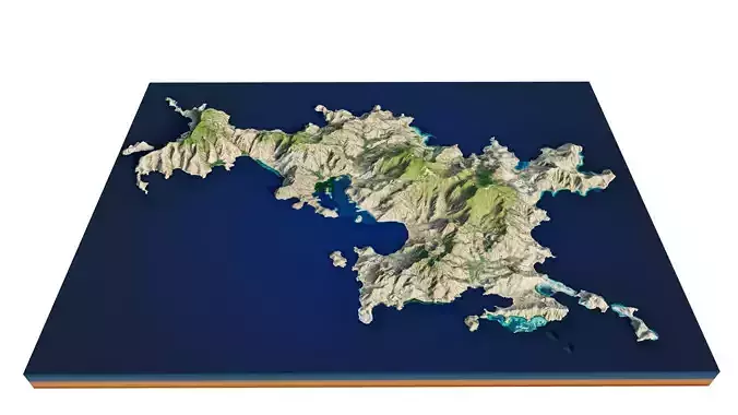 Komodo Island full 3d Terrain 3D model