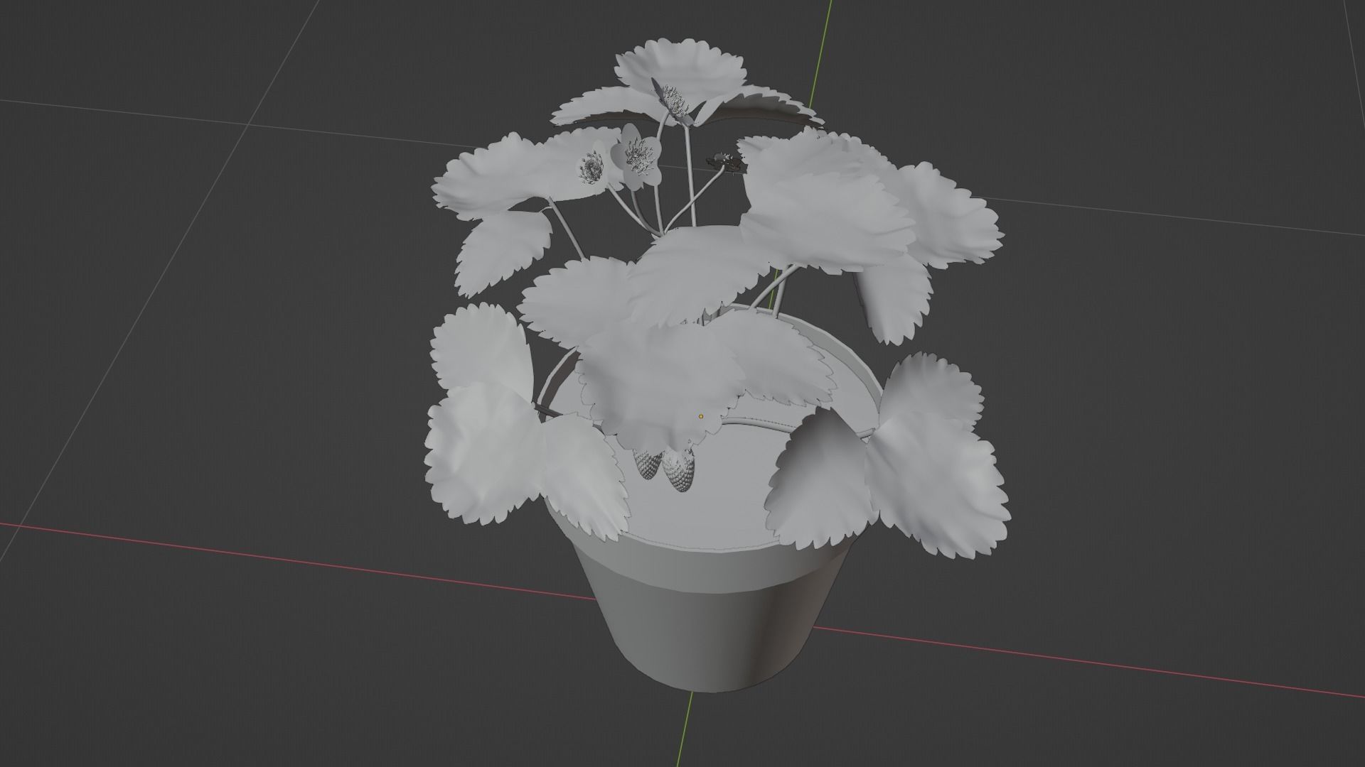 Strawberry Plant Low-poly 3D model_9