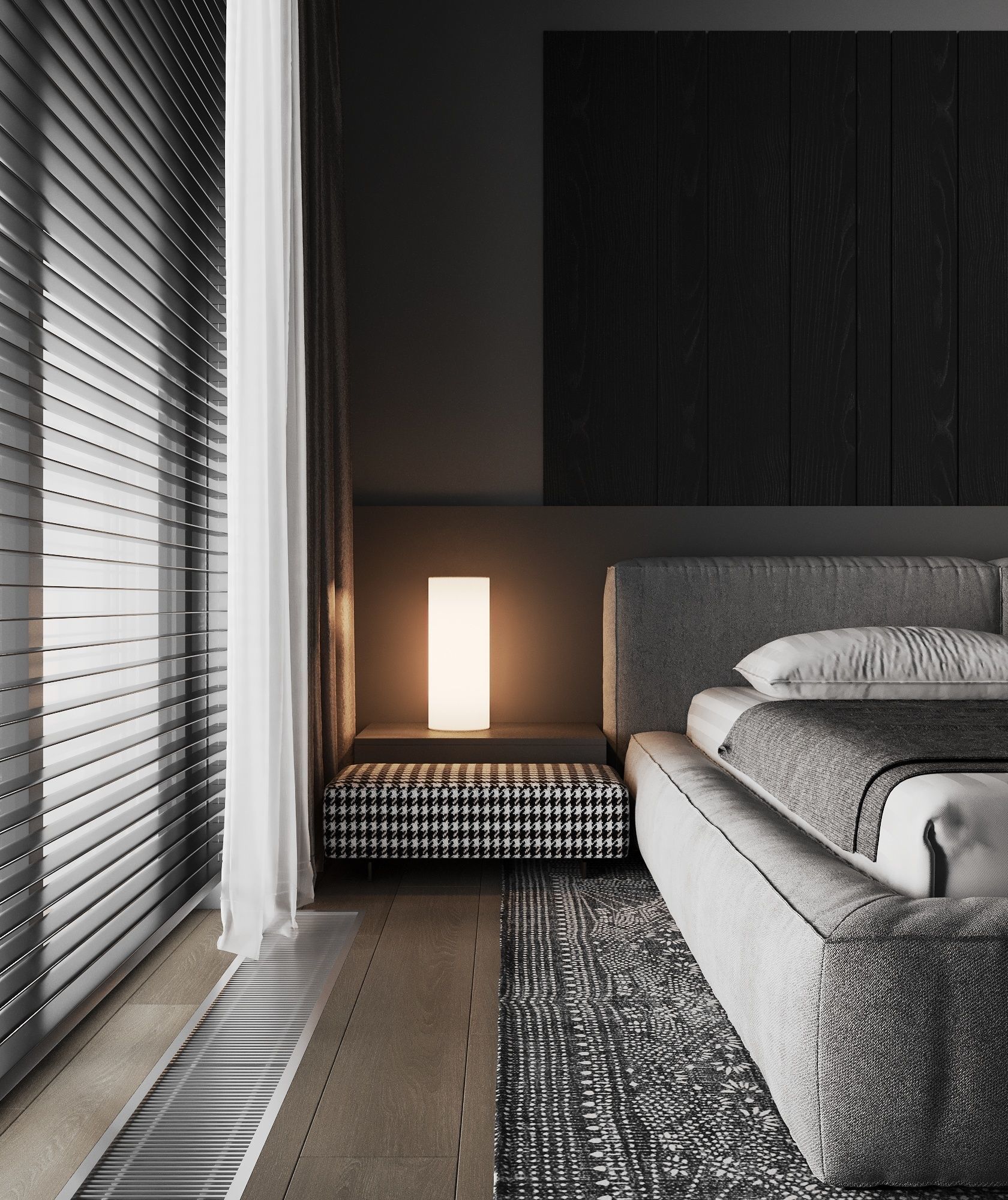 bedroom interior design style minimalism  3D model_1