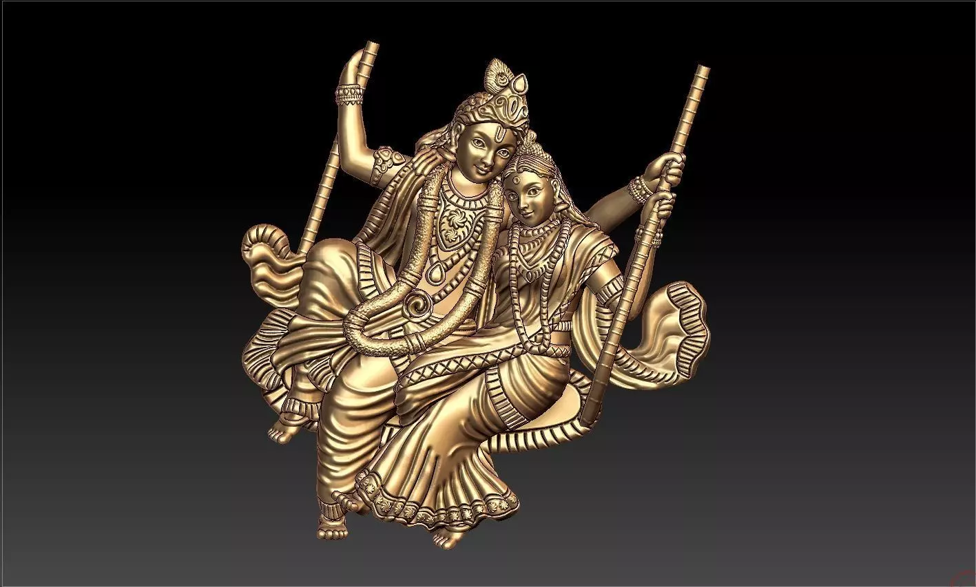 RADHAKRISHNA PENDENT 3D print model_0