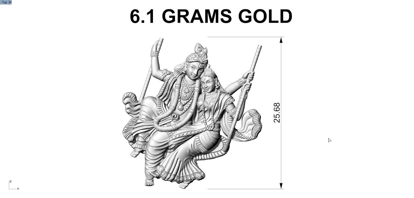 RADHAKRISHNA PENDENT 3D print model_9