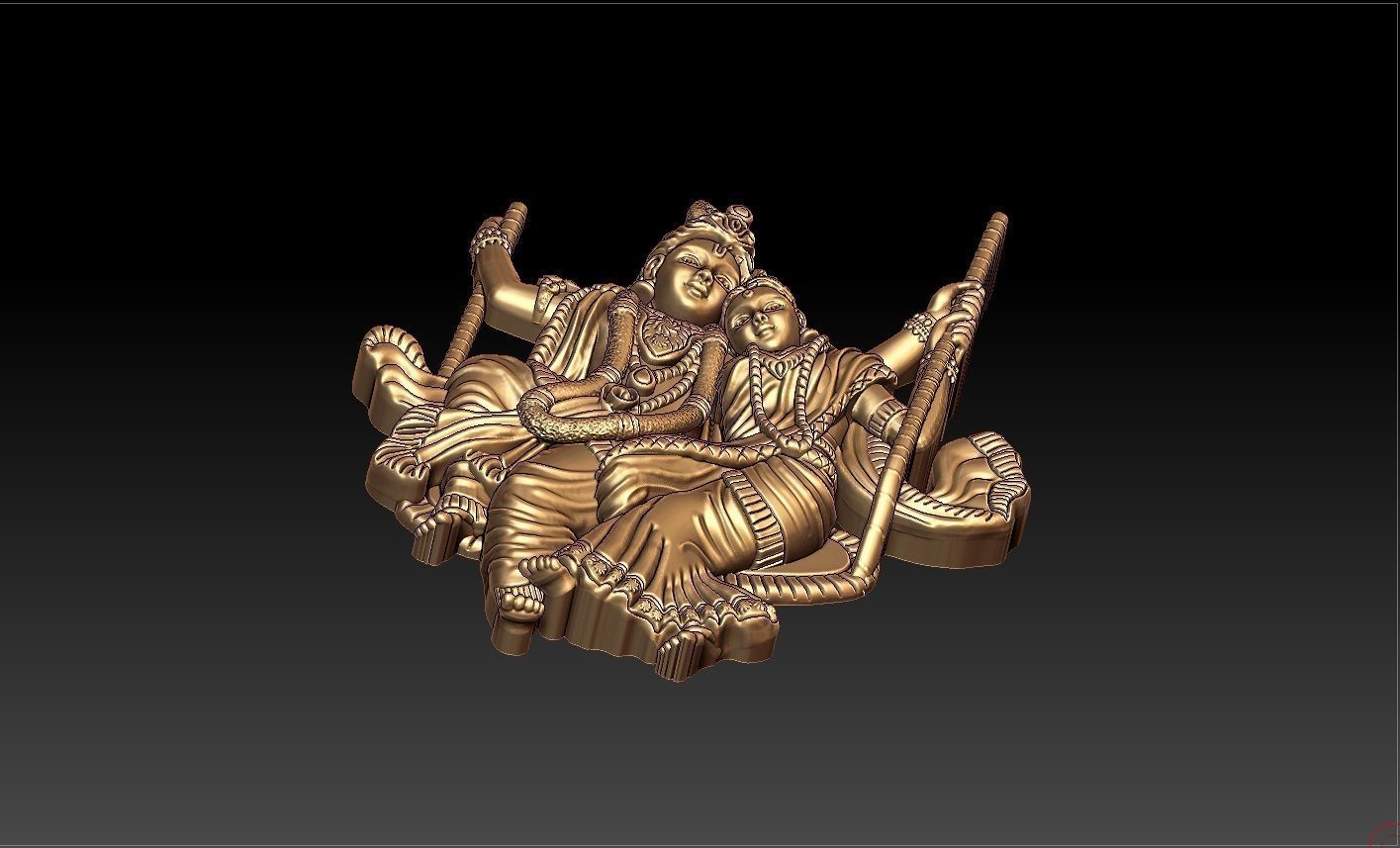 RADHAKRISHNA PENDENT 3D print model_1