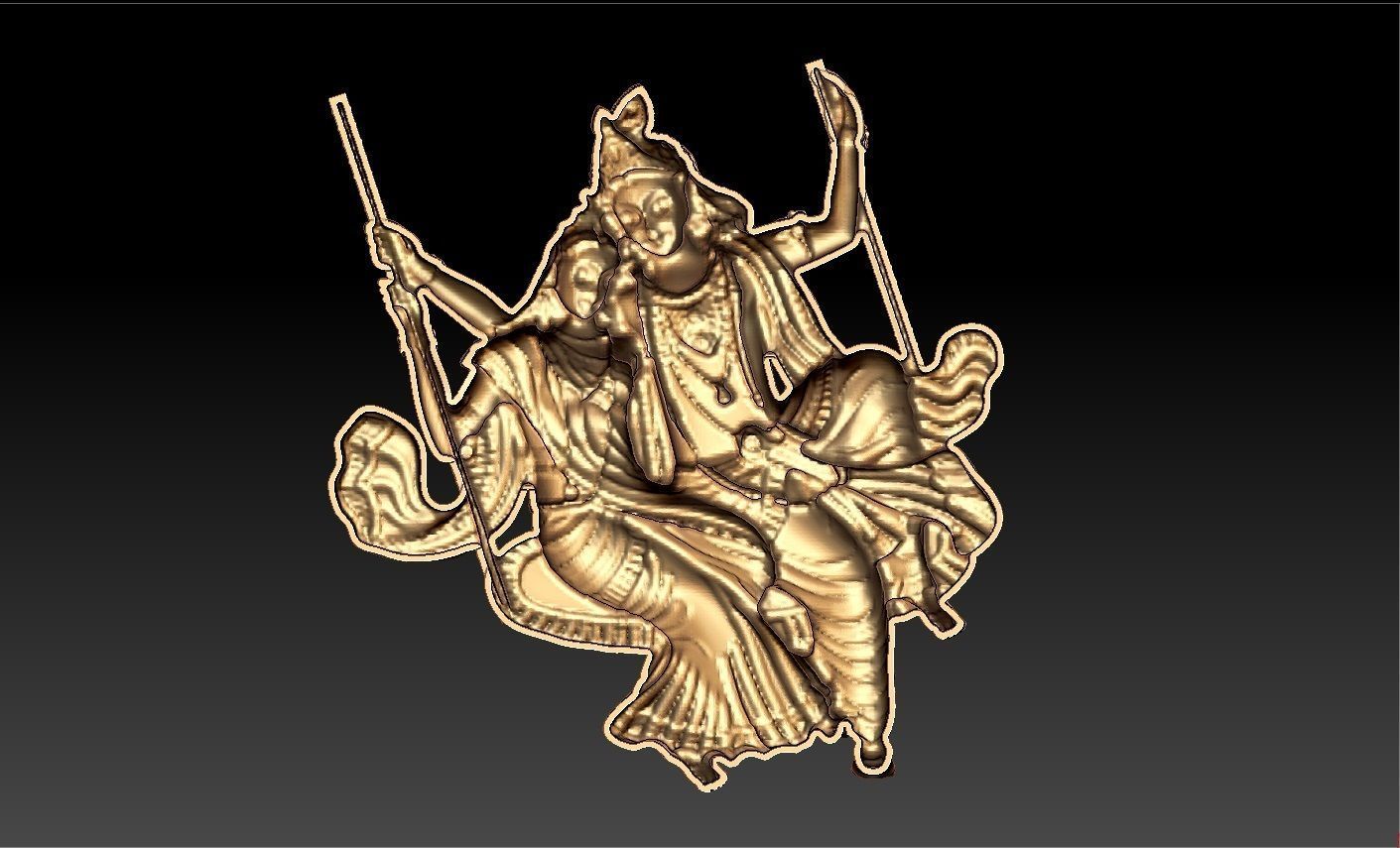 RADHAKRISHNA PENDENT 3D print model_6