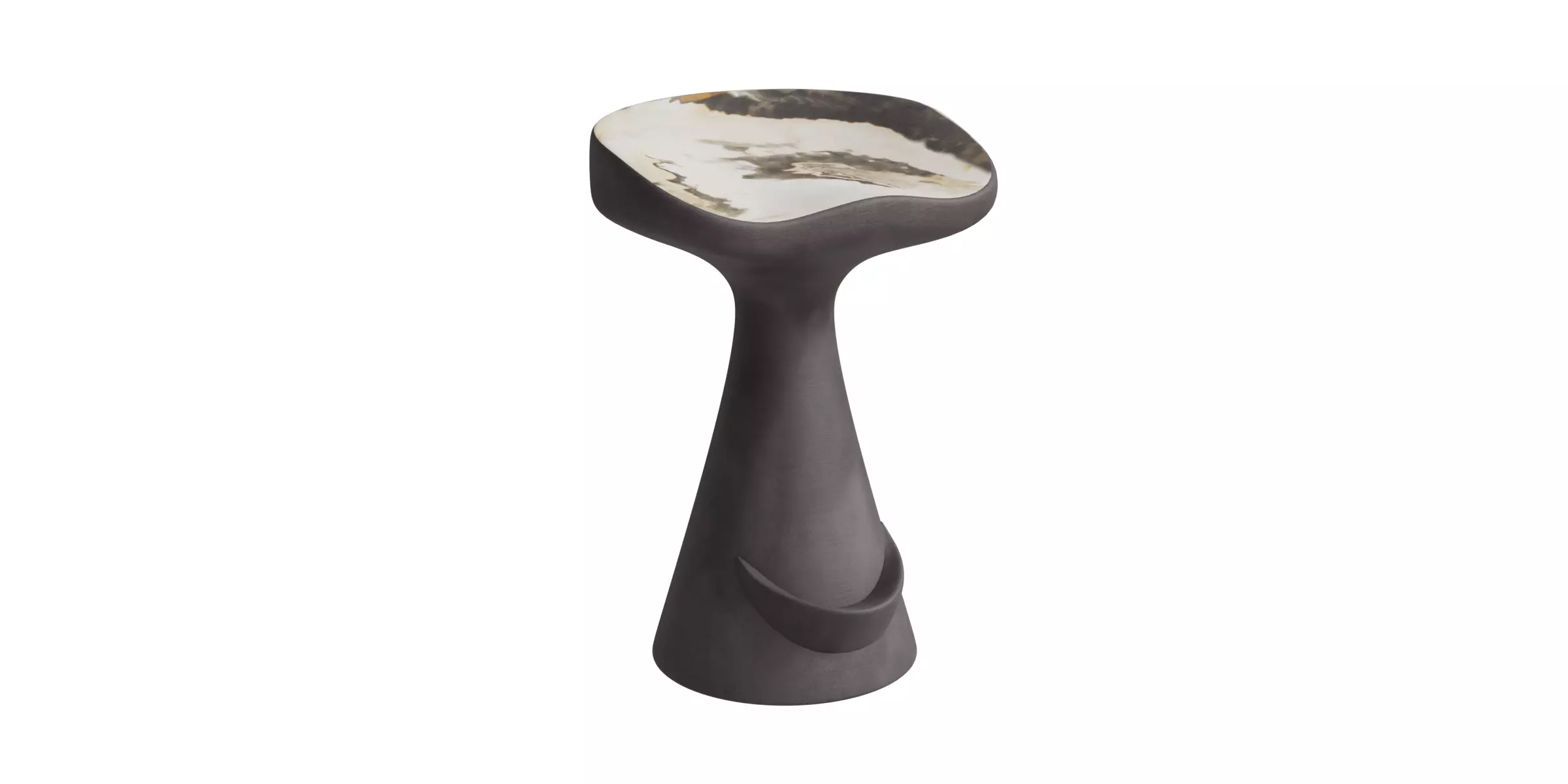 Black Cement Counter Stool Low-poly 3D model_0