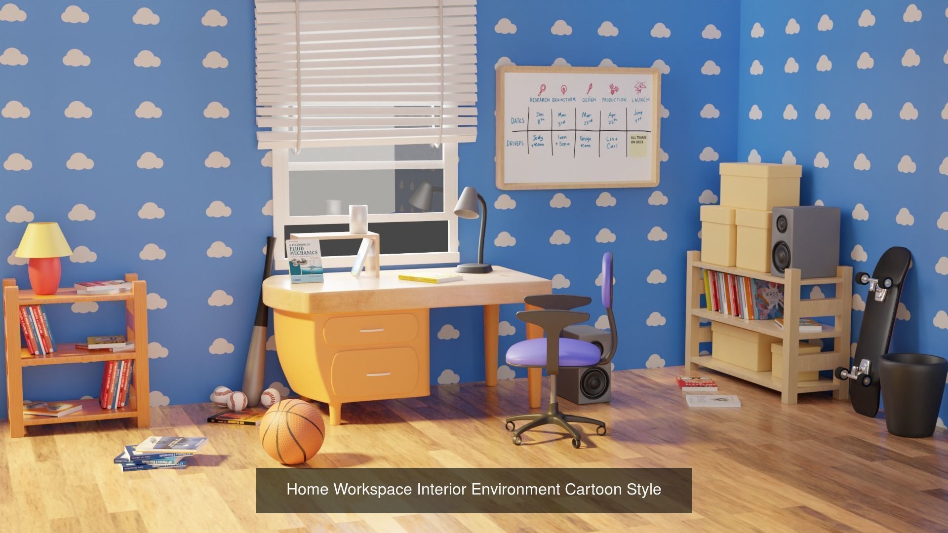 3D Stylish Interior Cartoon Environment 3D Model Collection_2