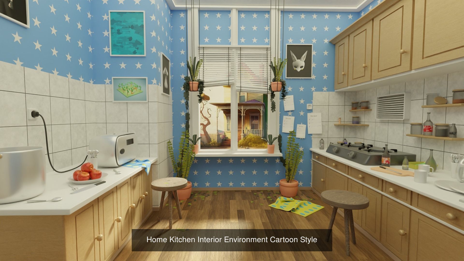 3D Stylish Interior Cartoon Environment 3D Model Collection_5