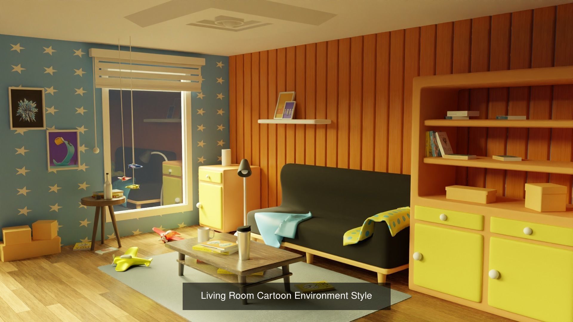 3D Stylish Interior Cartoon Environment 3D Model Collection_4