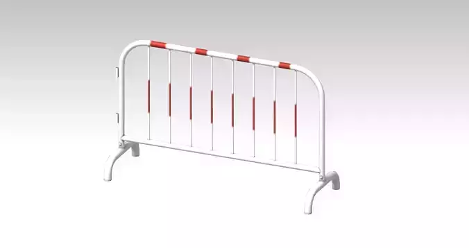 Mobile temporary road traffic barriers Low-poly 3D model