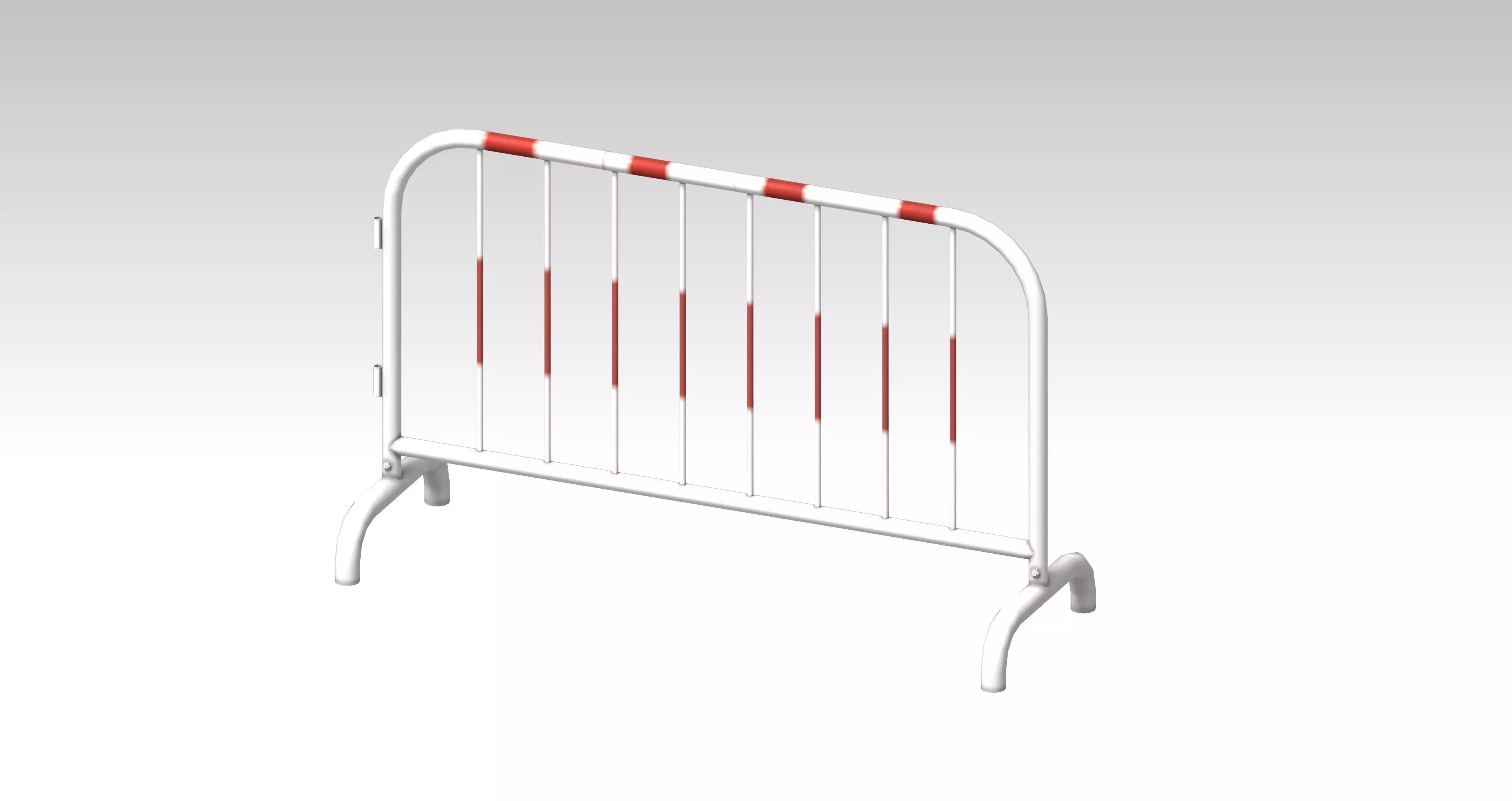 Mobile temporary road traffic barriers Low-poly 3D model_0
