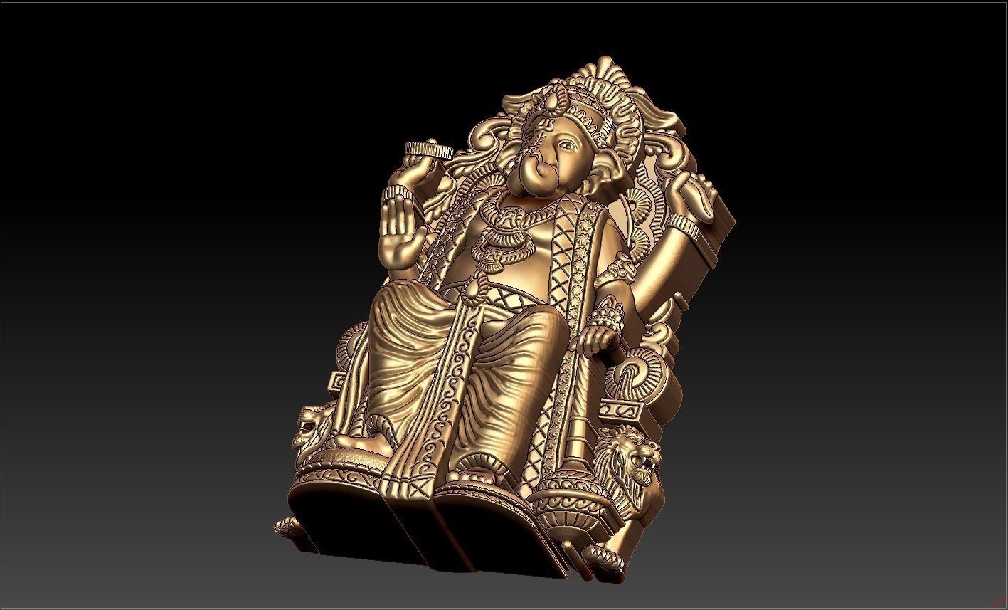 VINAYAGAR KING PENDENT 3D print model_8
