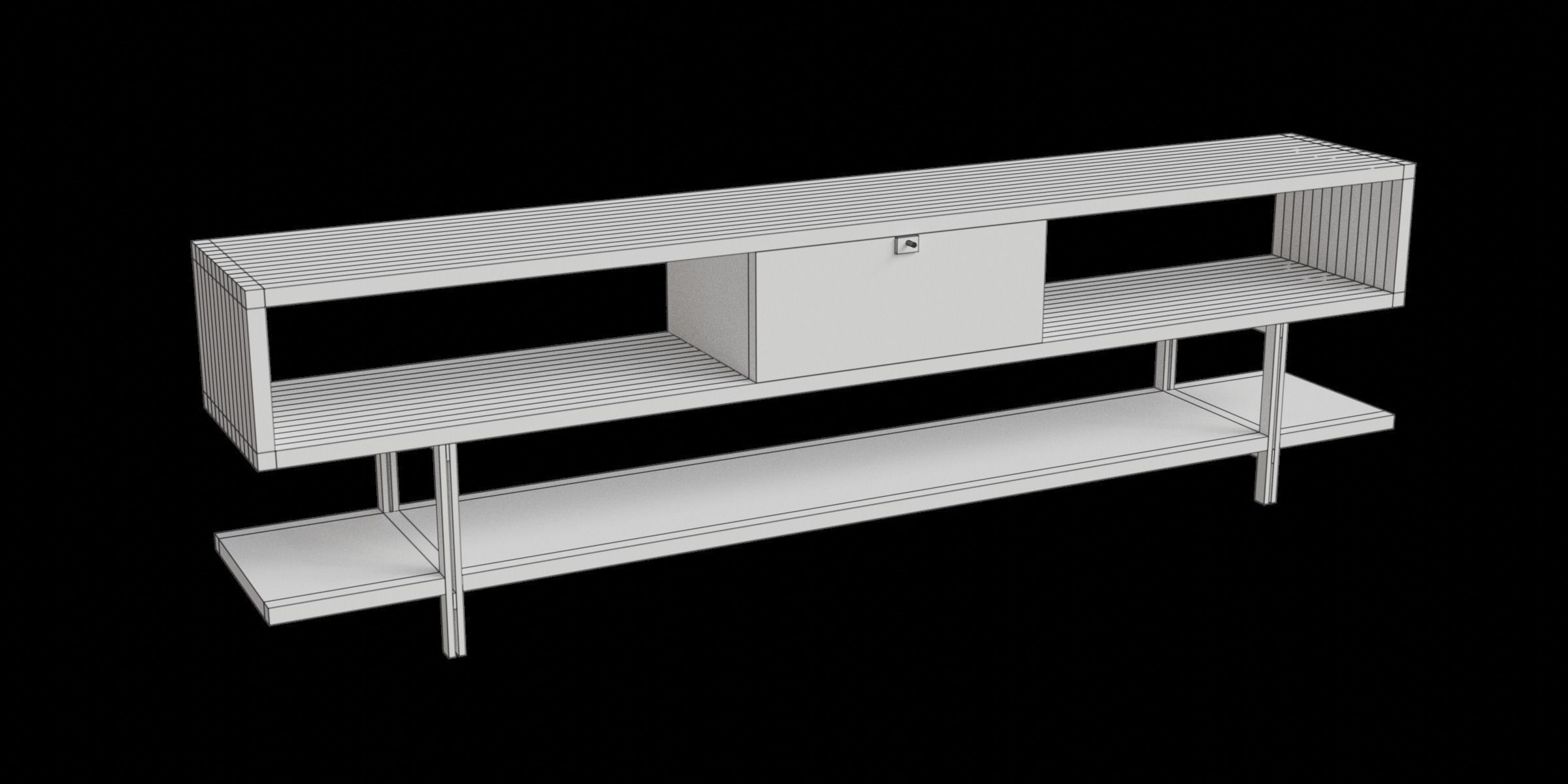 Bookcases Shelving Low-poly 3D model_2