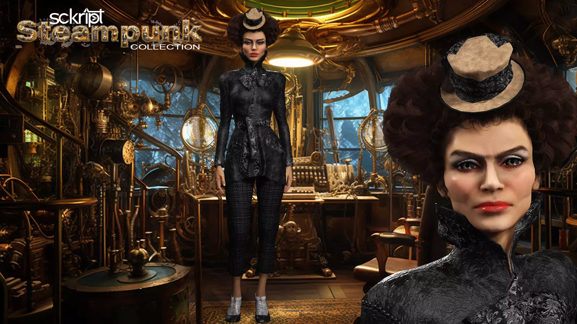 Steampunk Collection The Widow 3D model_0