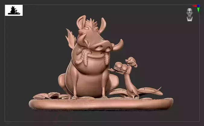 Timon and Pumbaa 3D print model 3D print model