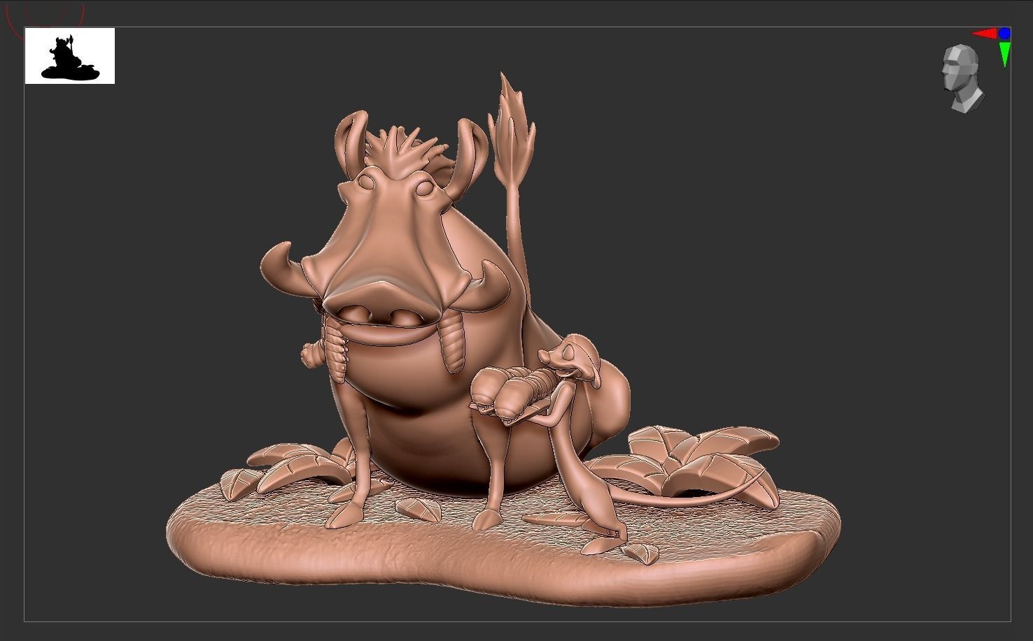 Timon and Pumbaa 3D print model 3D print model_2