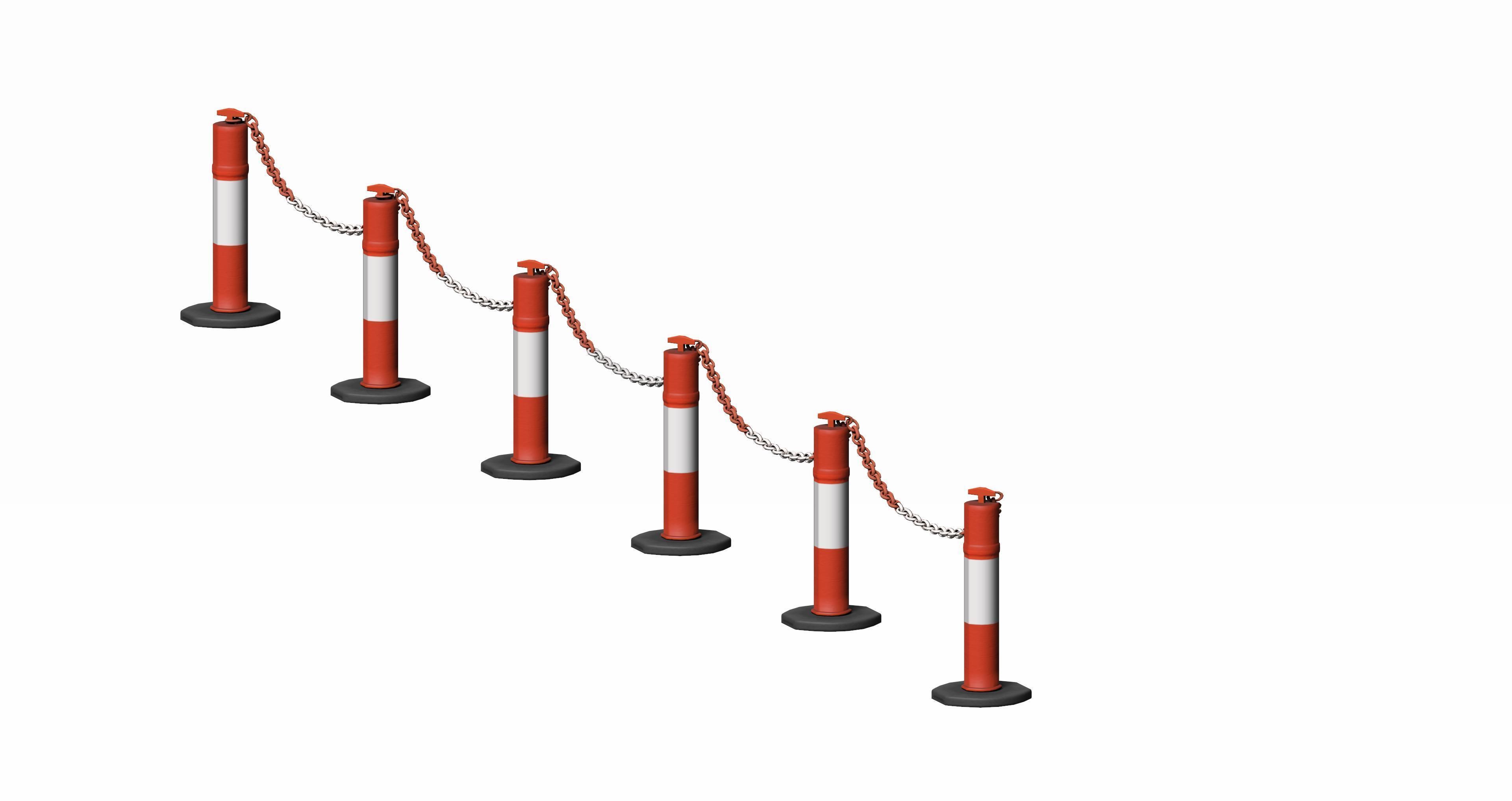 Plastic Traffic Fence Crowd Barrier Low-poly 3D model_1