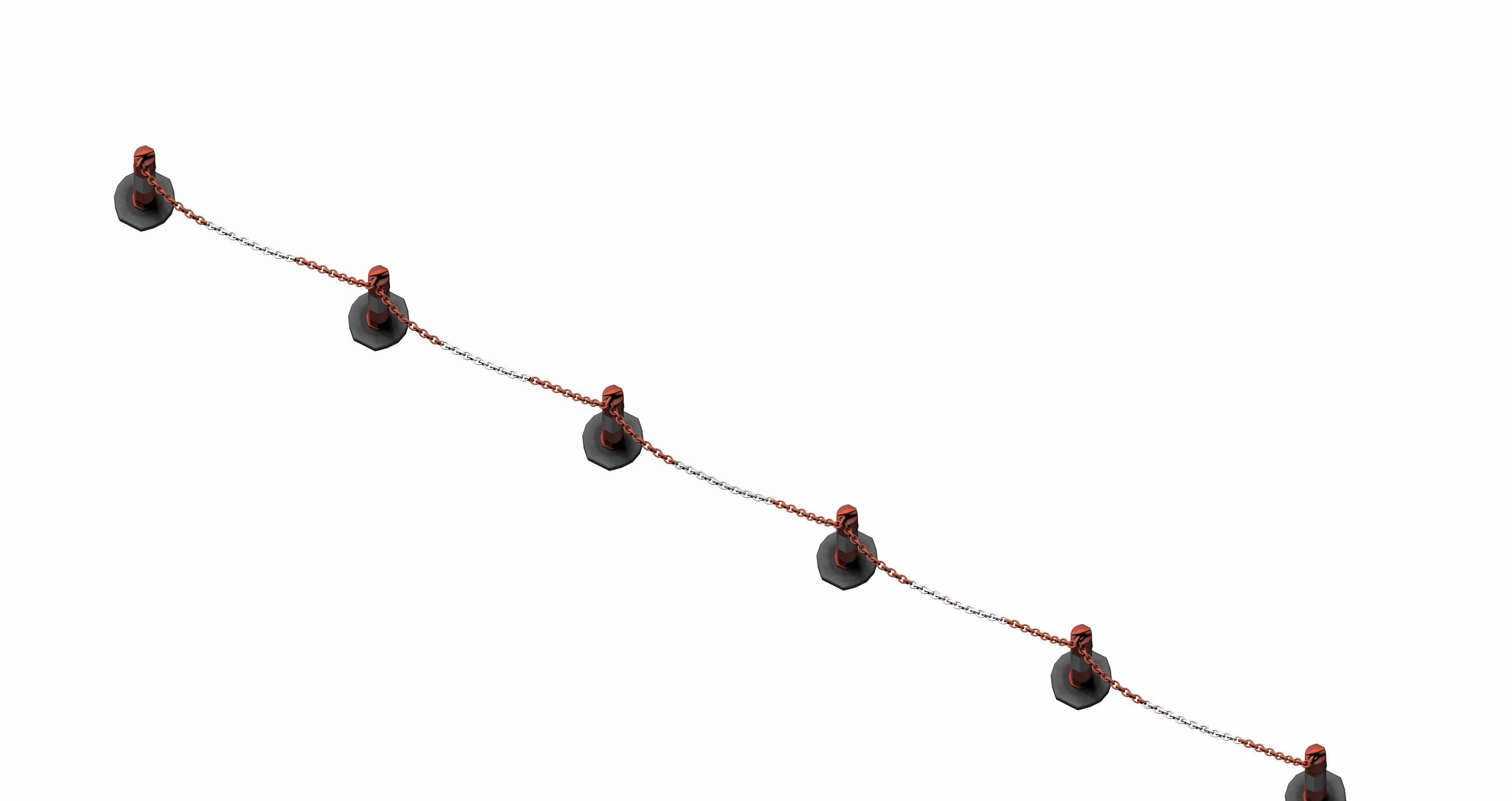 Plastic Traffic Fence Crowd Barrier Low-poly 3D model_2