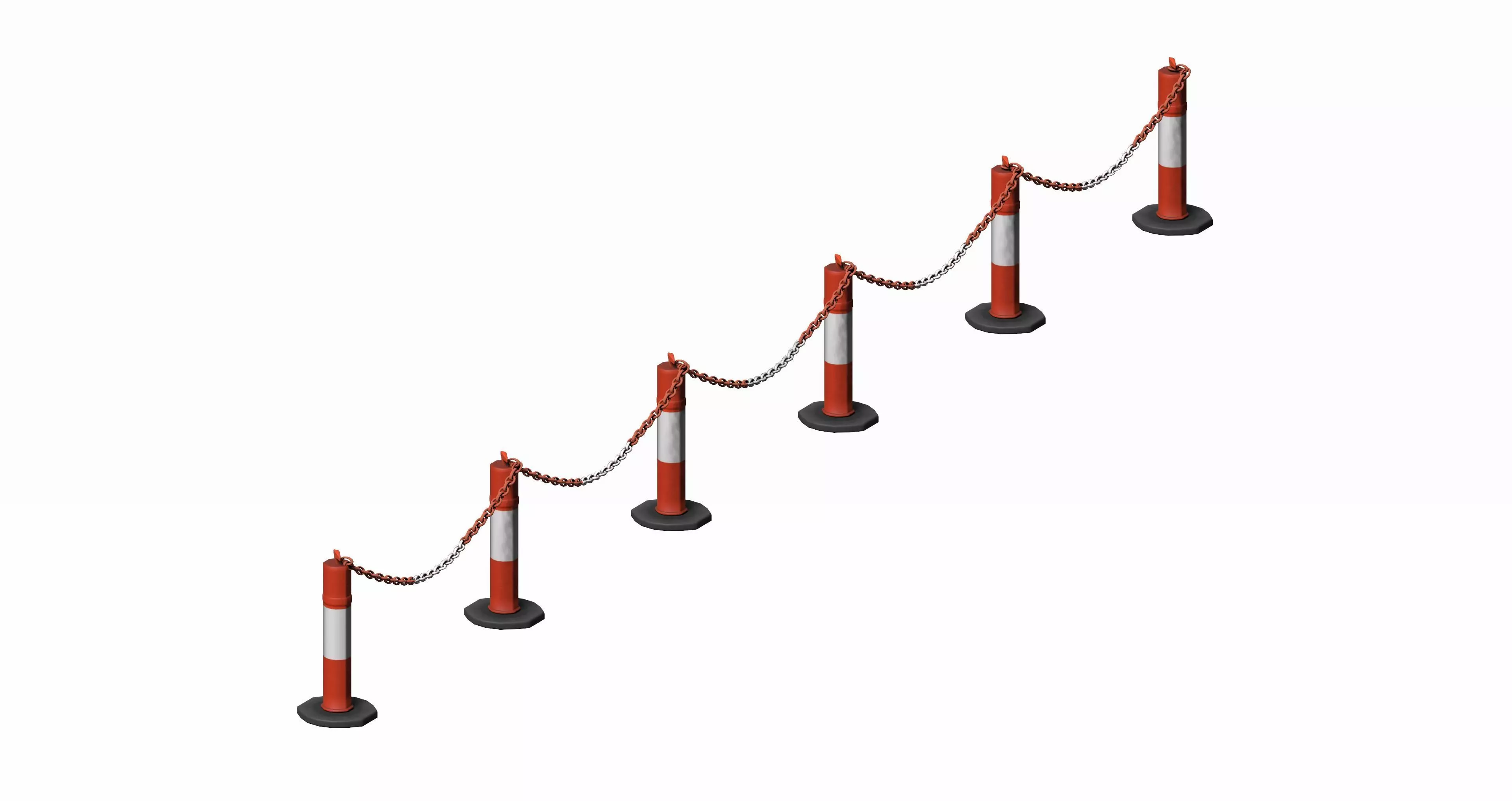 Plastic Traffic Fence Crowd Barrier Low-poly 3D model_0