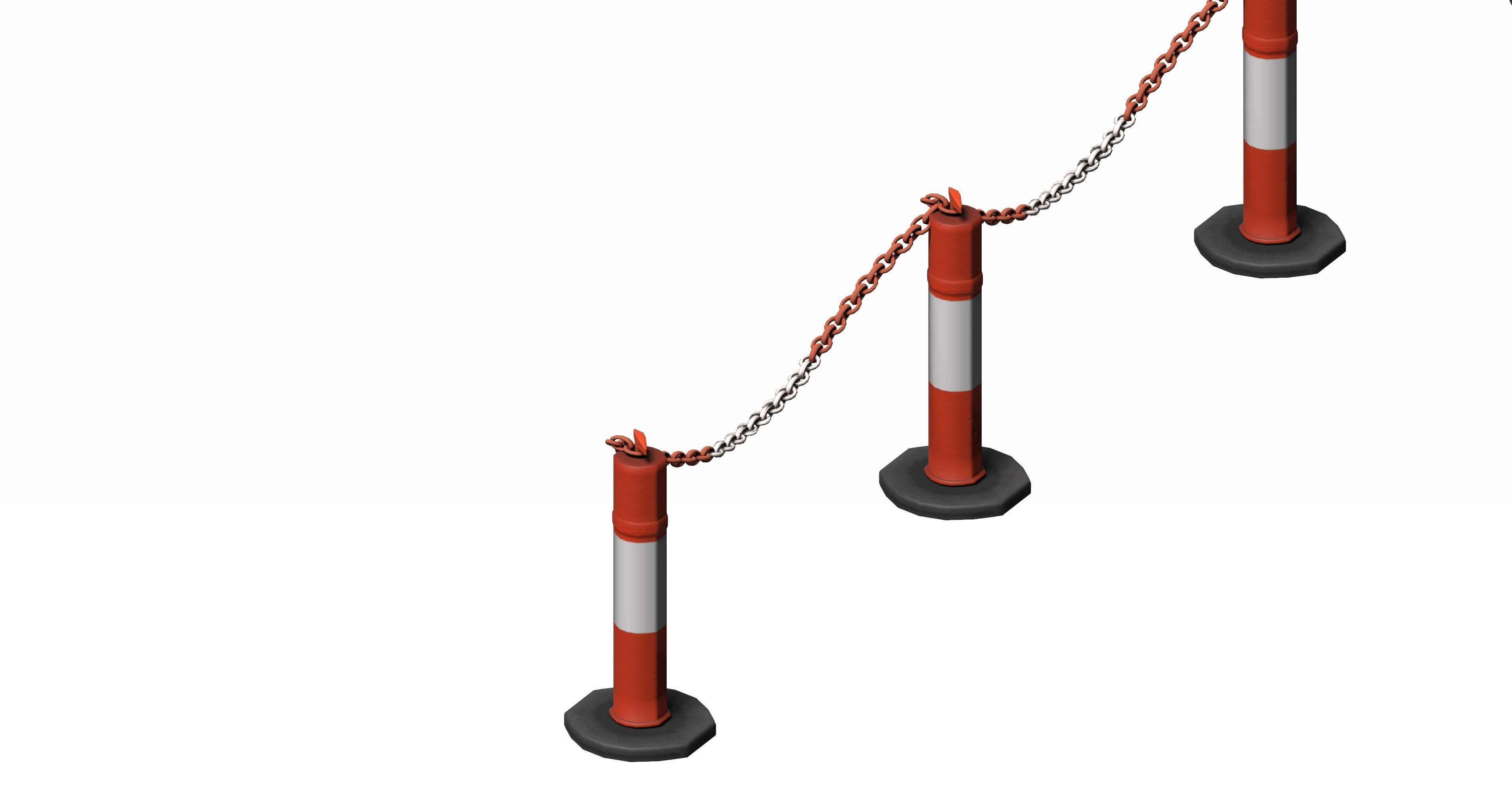 Plastic Traffic Fence Crowd Barrier Low-poly 3D model_3