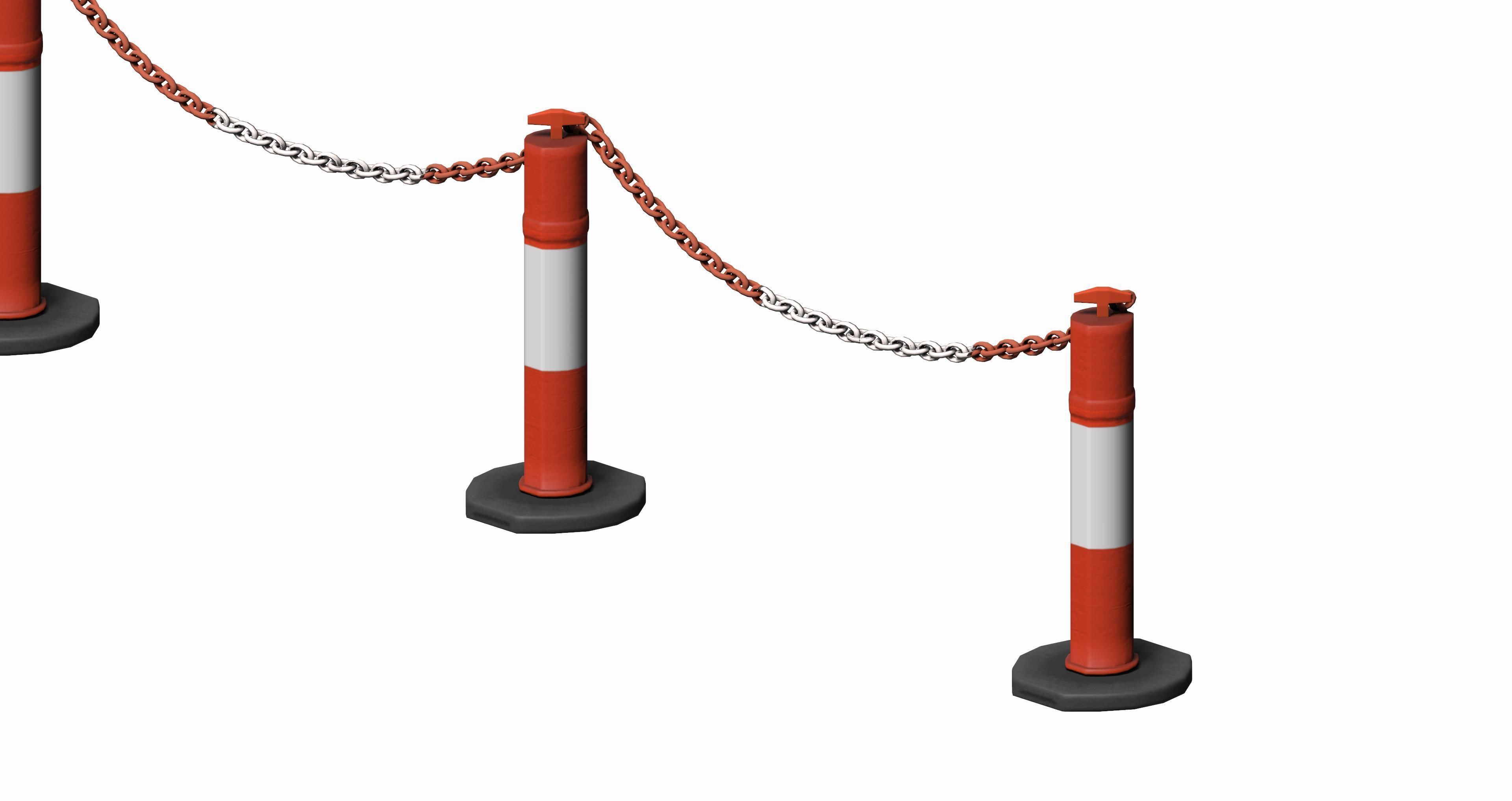 Plastic Traffic Fence Crowd Barrier Low-poly 3D model_4